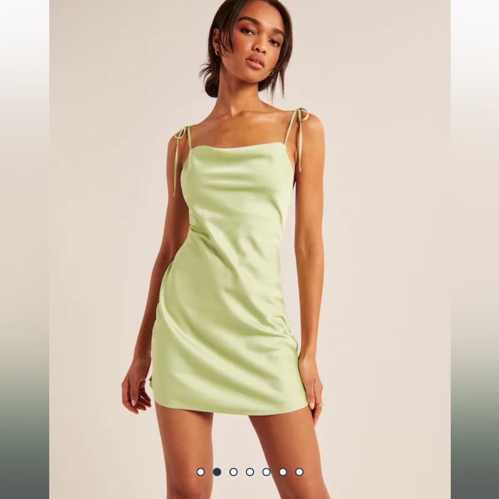 Abercrombie & Fitch Removable Strap Satin Cowl Neck Mini Dress